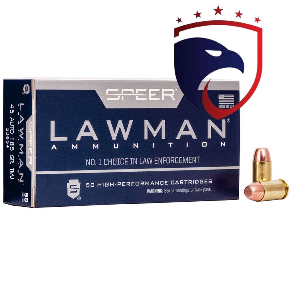Munição Speer .45ACP TMJ Lawman 185gr Cx.50un