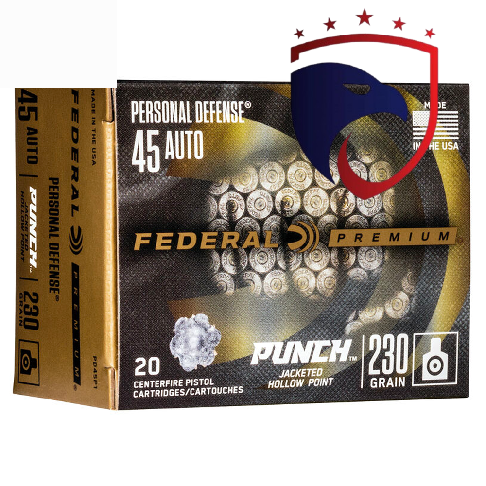Munição Federal .45ACP JHP Punch 230gr Cx.20un