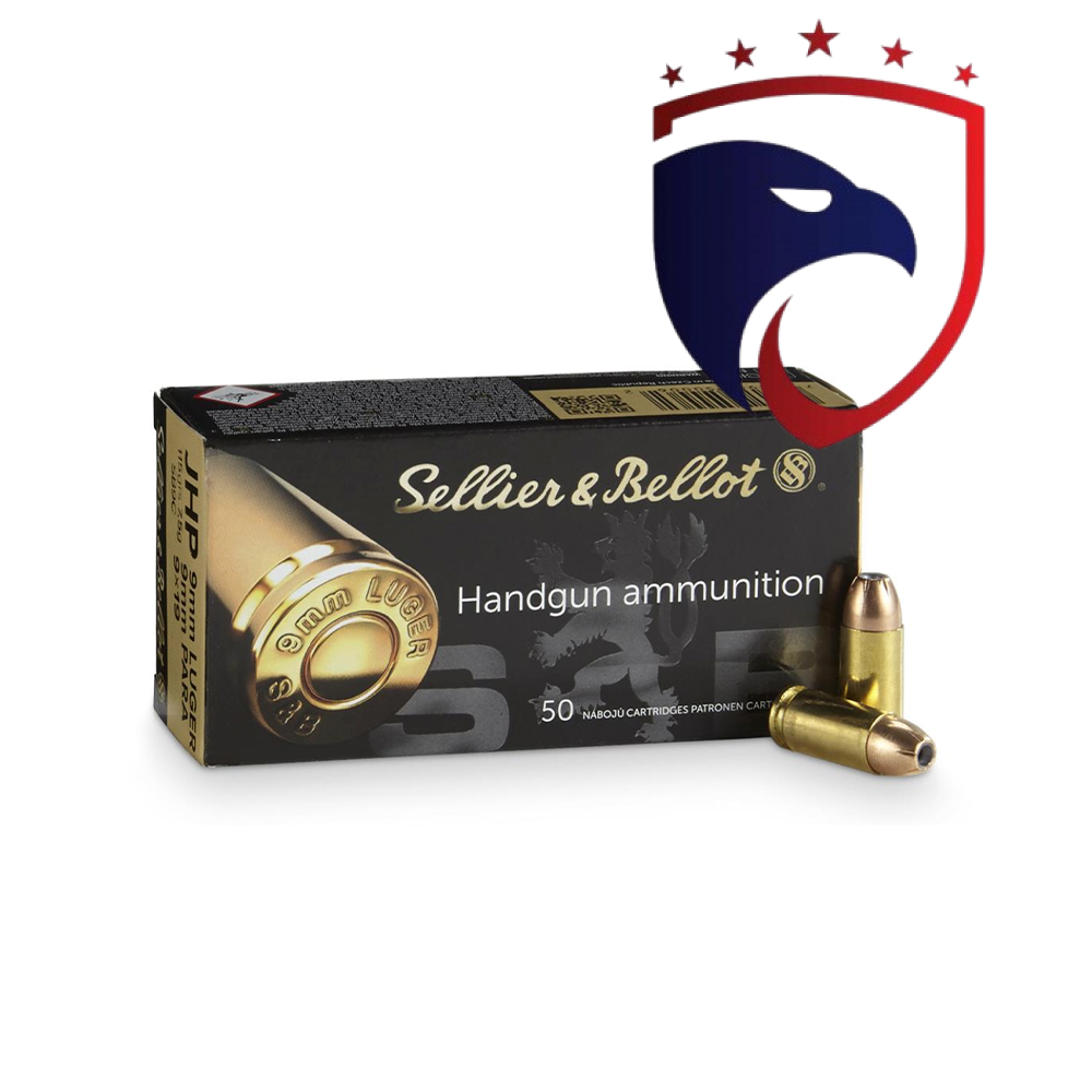 Munição Sellier & Bellot 9mm LUGER JHP 115gr Cx.50un