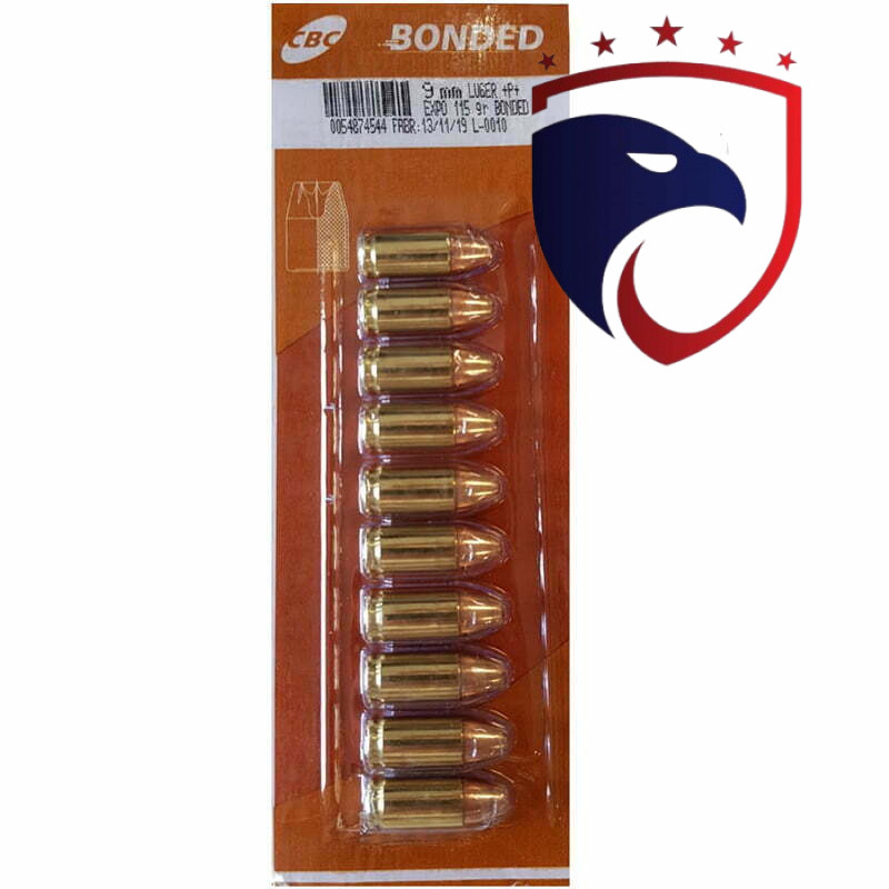Munição CBC 9MM LGR EXPO +P+ 115GR BONDED