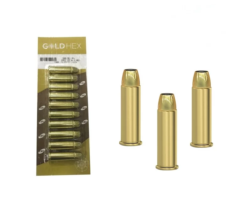 Municão CBC .38SPL EXPO +P+ Gold Hex 125gr Blister