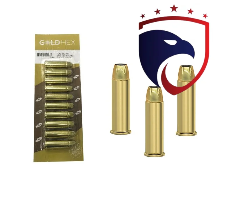 Municão CBC .38SPL EXPO +P+ Gold Hex 125gr Blister