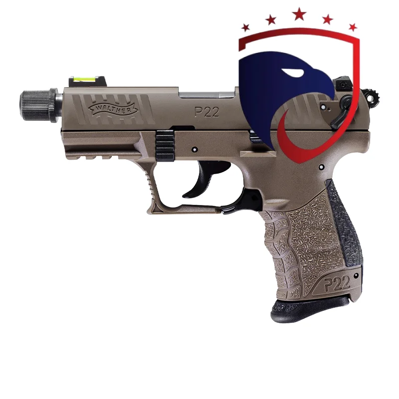 Pistola Semi-Auto P22Q 3.42” Tactical FDE Calibre 22LR WALTHER